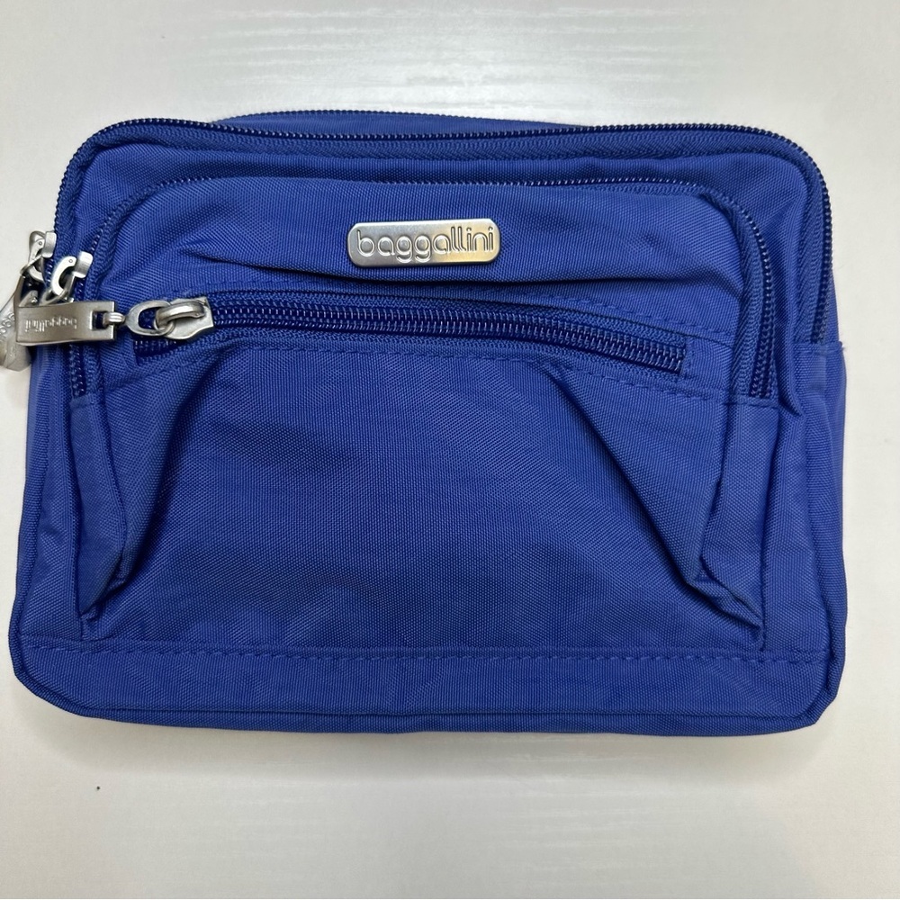 Baggallini Triple Zip Crossbody Bag Blue